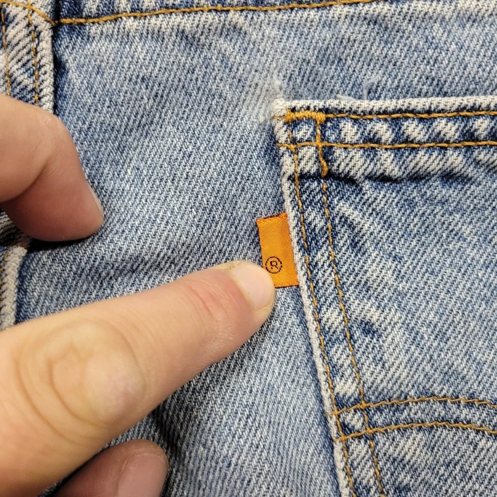 Levi's 505 Shorts Mens 38 Blue Vintage 90s Orange Tab‎ Made in USA Denim Jorts